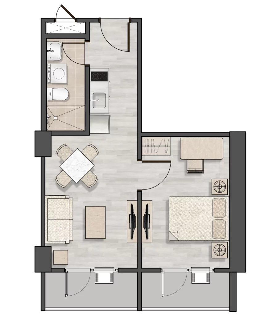 1 bedroom unit at Azure North